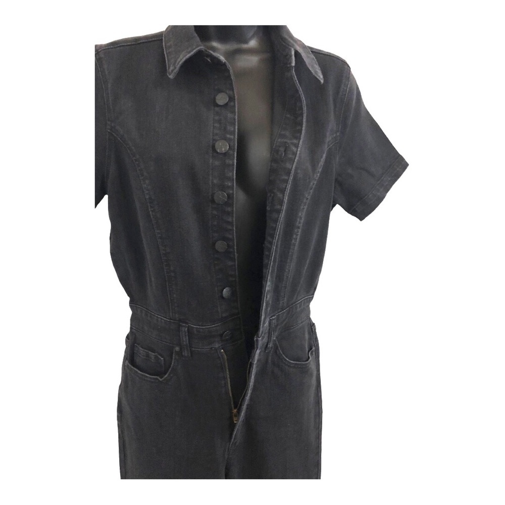 Jessica Simpson black gravel cammie flare leg stretch denim jeans Jumpsuit sz 13 - Picture 10 of 17
